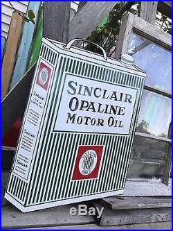 Antique Vintage Old Style Sinclair Opaline Motor Oil Can Sign
