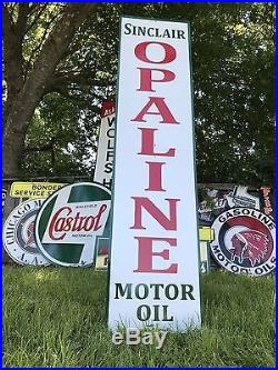 Antique Vintage Old Style Sinclair Opaline Motor Oil Sign 60