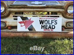 Antique Vintage Old Style Wolfs Head Motor Oil Sign