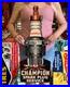Antique Vintage Style Sign Champion Spark Plugs NOT Porcelain Made USA 30x12