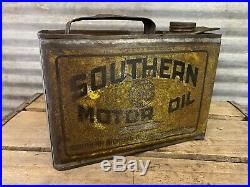 Antique Vtg 1910s-20s SOUTHERN MOTOR OIL 1/2 Gallon Can Coldwater Michigan Rare