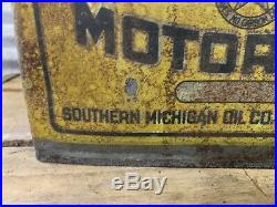 Antique Vtg 1910s-20s SOUTHERN MOTOR OIL 1/2 Gallon Can Coldwater Michigan Rare