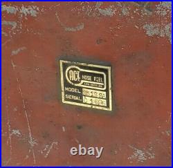 Antique Vtg Ace Retractable Air Hose Reel Gas Oil Pump Meter Sign Garage Can