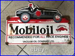 Antique style vintage look Mobiloil Gargoyle race car dealer sales service sign