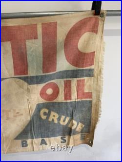 Atlantic Vintage Banner Cloth Sign Gas Oil Advertisement Heart