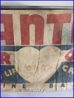 Atlantic Vintage Banner Cloth Sign Gas Oil Advertisement Heart