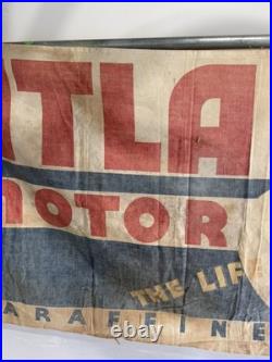 Atlantic Vintage Banner Cloth Sign Gas Oil Advertisement Heart