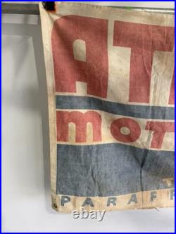 Atlantic Vintage Banner Cloth Sign Gas Oil Advertisement Heart