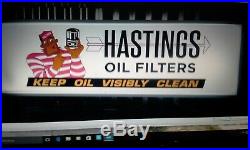 Awesome Lighted Vintage Hastings Oil Filters Sign. Look