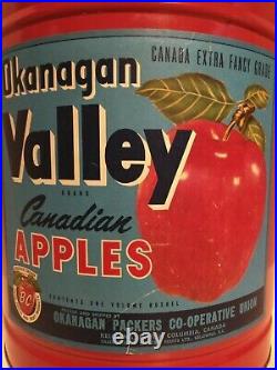 Bertels Can Co Okanagan Valley Canadian Apples Large 1 Bushel VTG Red Cool EUC Bertels Can Co Okanagan Valley Canadian Apples Large 1 Bushel VTG Red Cool EUC