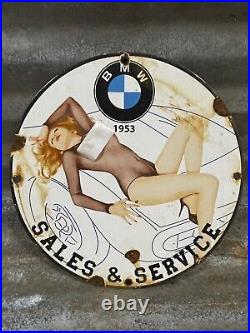 Bmw Vintage Porcelain Sign? 1953 German Luxury Automobile Sales Garage Dealer