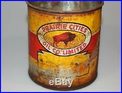 Buffalo Oil Can Vintage Antique Tin Prairie Cities Oil Co Winnipeg Manitoba