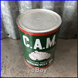 CAM Indian Motorcycle Motor Oil Quart Can Metal VINTAGE ANTIQUE Springfield MA