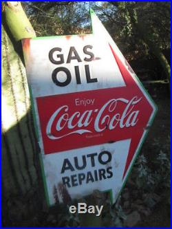 COCA COLA GAS OIL AUTO Repairs METAL COOL old school look Soda Pop Advertising