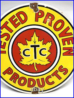 CTC Products Tested Proven Vintage Style Proclain Sign Gasoline Motor Oil Plate