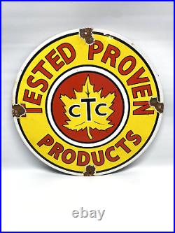 CTC Products Tested Proven Vintage Style Proclain Sign Gasoline Motor Oil Plate