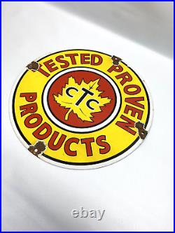 CTC Products Tested Proven Vintage Style Proclain Sign Gasoline Motor Oil Plate