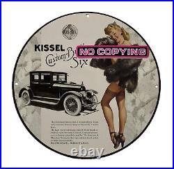 Car Oil Kissel Motor Porcelain Vintage Style Gas Pump Sign