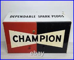 Champion Vintage Spark Plug Service Station Metal Cabinet Oil Gas USA