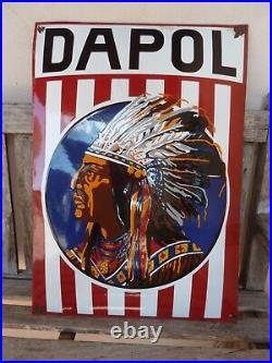 Dapol porcelain sign 25 advertising vintage gasoline oil gas USA pump station