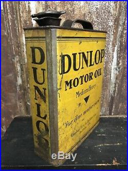 Dunlop Buffalo NY MOTOR OIL 1 GALLON CAN Tin Gal One Garage Old Vintage Shop Wow