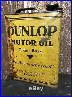 Dunlop Buffalo NY MOTOR OIL 1 GALLON CAN Tin Gal One Garage Old Vintage Shop Wow