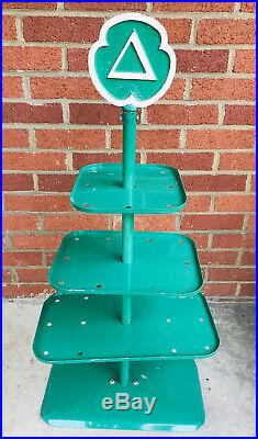 Early Old 1930's Vintage Cities Service Oil Can Display Rack Non Porcelain Sign