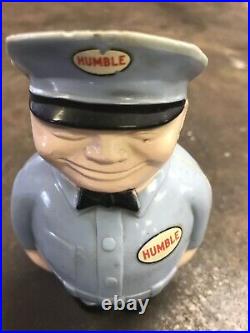 Early Rare Vintage Esso Humble Esso Man Coin Bank Advertising Gas Oil Made