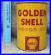 Early Vintage 1Qt Gas Service Station GOLDEN SHELL Motor Oil Tin Can