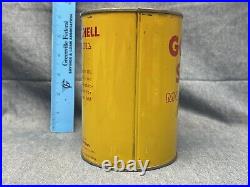 Early Vintage 1Qt Gas Service Station GOLDEN SHELL Motor Oil Tin Can