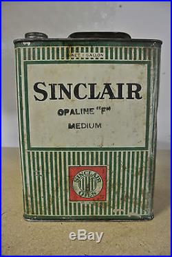 Early Vintage Original Sinclair Opaline F One Gallon Motor Oil Can No Reserve