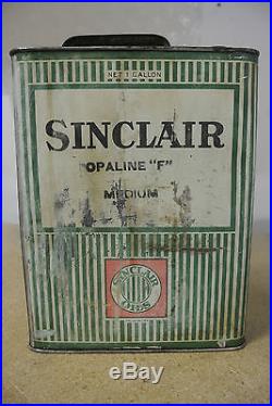 Early Vintage Original Sinclair Opaline F One Gallon Motor Oil Can No Reserve
