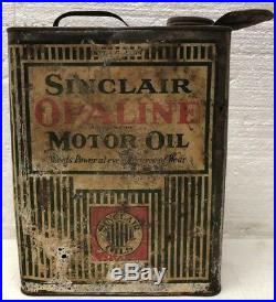 Early Vintage Sinclair Opaline Motor Oil 1 Gallon Can / Gas Oil / Sign / Soda