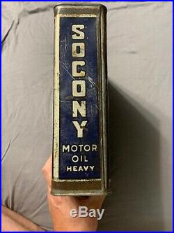 Early Vintage Socony Standard Motor Oil Company NY One Gallon Can