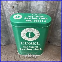 Edsel Dusting Cloth Tin Oil Can Antique Vintage Edsel Motors Ford