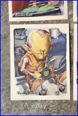 Esso Motor Oil Advertising sign Promo Car Prints 1940s Vintage Cartoon Goblin