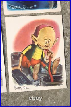 Esso Motor Oil Advertising sign Promo Car Prints 1940s Vintage Cartoon Goblin
