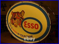 Esso, automobilia, fuel, oil, vintage, classic, mancave, lightup sign, garage, workshop