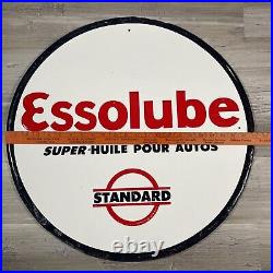Essolube Motor Oil French Metal Sign Super Oil For Autos Standard France Vintage