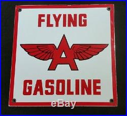 Flying A porcelain sign oil gas vintage gasoline pump plate