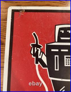 Fuelman Metal Sign Gas Oil Service Station Advertising Sign Double Sided Vintage