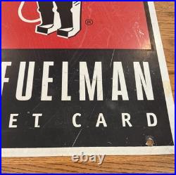 Fuelman Metal Sign Gas Oil Service Station Advertising Sign Double Sided Vintage