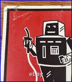 Fuelman Metal Sign Gas Oil Service Station Advertising Sign Double Sided Vintage