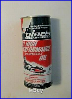 Full Can Of Vintage Polaris High Performance Snowmobile Oil Advertising Oil Can