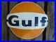 GULF porcelain sign advertising vintage gas oil 21.25 USA gas station 60s logo