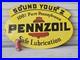 Giant Vintage 1950's Pennzoil Porcelain Sign 30 X 20