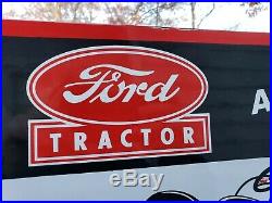Giant Vintage 1951 Ford Tractor Porcelain Oil Gas Performance Parts Service Sign