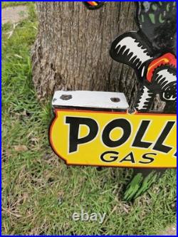 Giant Vintage Polly Gas Dealership Porcelain Sign Diecut Oil &gas 36 X 14.5