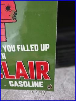 Giant Vintage Sinclair Aviation Gasoline Porcelain Sign 15 X 10