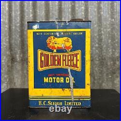 Golden Fleece CinemaScope 1 Gallon Vintage Australian Motor Oil Tin